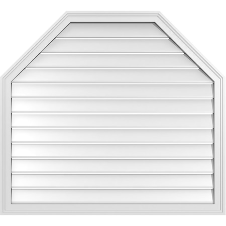 Ekena Millwork Octagonal Top Surface Mount PVC Gable Vent w/ 2"W x 1-1/2"P Brickmould Frame, 42"W x 38"H GVPOT42X3802SF